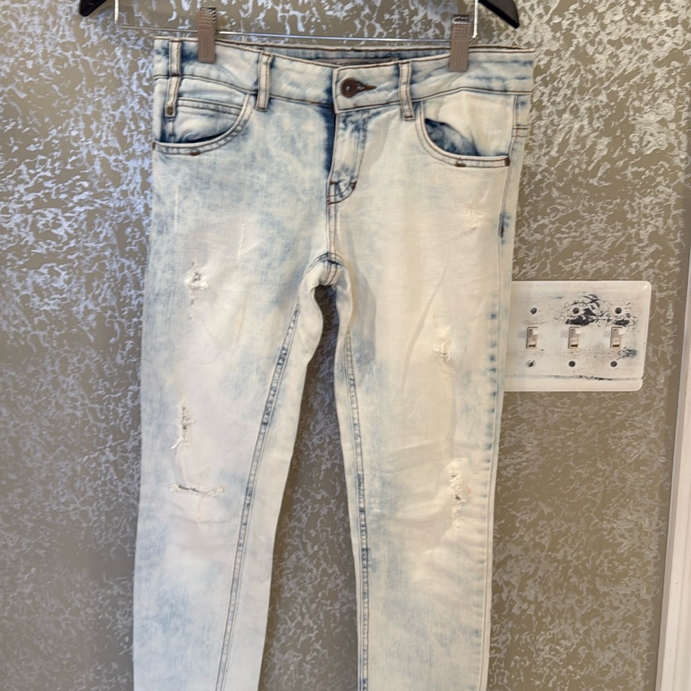Zara acid wash skinny leg regular fit jeans size 34 European size 2